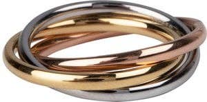 Rolling Anxiety Fidget Ring Rose-Gold-Steel: Easy Order size 16-17-18-19