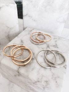 Rolling Anxiety Fidget Ring Rose-Gold-Steel: Easy Order size 16-17-18-19