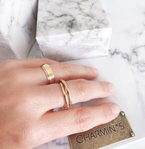 Spinning Anxiety Fidget Ring Shiny Gold: Easy Order size 16-17-18-19