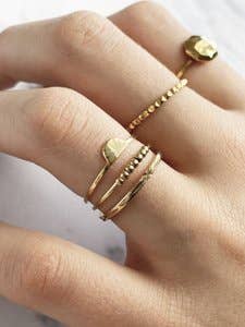 Palm Gold Steel fidget / anxiety ring: Easy Order size 16-17-18-19