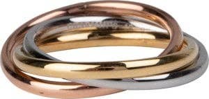 Rolling Anxiety Fidget Ring Rose-Gold-Steel: Easy Order size 16-17-18-19