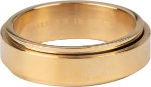 Spinning Anxiety Fidget Ring Shiny Gold: Easy Order size 16-17-18-19